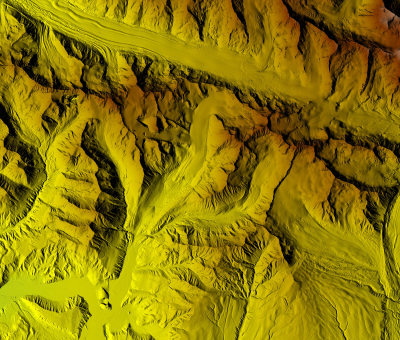The Gulkana Glacier and river valley.